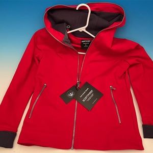 Scottevest Chloe glow red hoodie. Size L. 18 pockets New With Tags 50% off cost